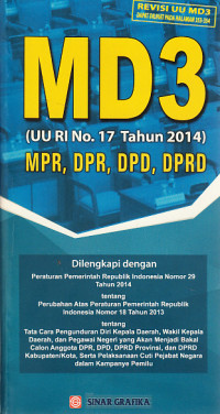 MD3 (UU RI No. 17 Tahun 2014) MPR, DPR, DPD, DPRD