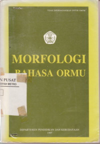 MORFOLOGI BAHASA ORMU