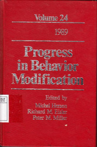 Progress In Behavior Modification Volume 24 1989