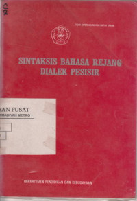 Sintaksis Bahasa Rejang Dialak Pesisir