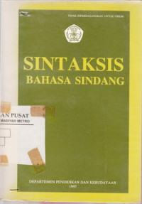 Sintaksis Bahasa Sindang