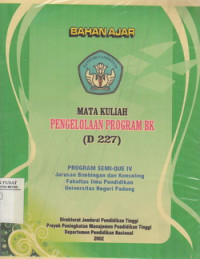 Mata Kuliah Pengelolaan Program BK (D 227)