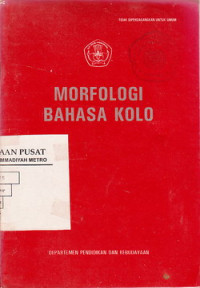 MORFOLOGI BAHASA KOLO