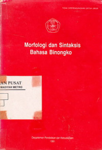 Morfologi Dan Sintaksis Bahasa Binongko