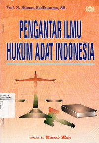 Pengantar Ilmu Hukum Adat Indonesia