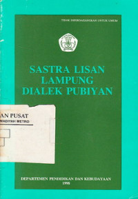 SASTRA LISAN LAMPUNG DIALEK PUBIYAN