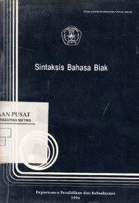 Image of Sintaksis Bahasa BIak