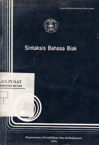 Sintaksis Bahasa BIak