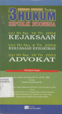 Undang-undang Tentang 3 Hukum Republik Indonesia