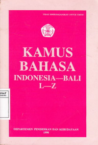 Kamus Bahasa Indonesia-Bali L-Z